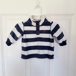 Carter's Cozy Navy & White Striped Baby Pullover - Size 3 months